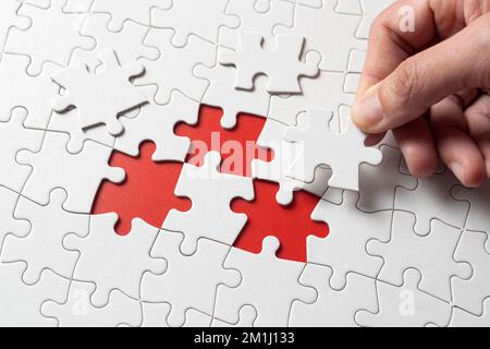 Puzzle with missing piece Stock Photo