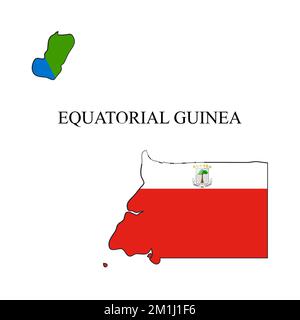 Equatorial Guinea map vector illustration. Global economy. Famous country. Central Africa. Africa. Stock Vector