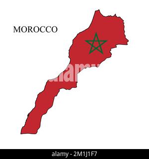 Morocco map vector illustration. Global economy. Famous country. Northern Africa. Africa. Stock Vector
