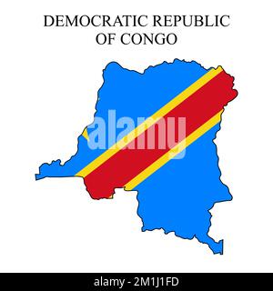 Democratic Republic of the Congo map vector illustration. Global economy. Famous country. Central Africa. Africa. Stock Vector