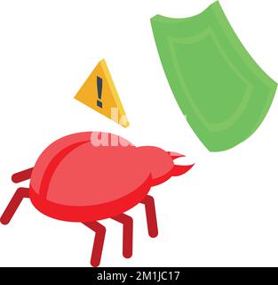 Bug protection icon isometric vector. Server network. Web virtual Stock Vector
