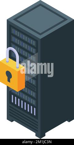 Secured server icon isometric vector. Vpn network. System online Stock Vector