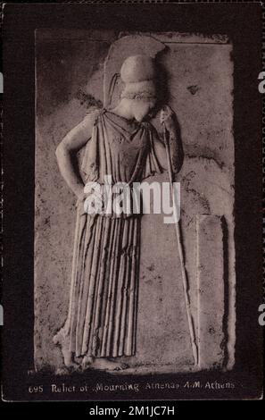 695 relief of mourning Athena. A. M. Athens , Bas-reliefs, Antiquities, Goddesses, Athena Greek deity. Nicholas Catsimpoolas Collection Stock Photo