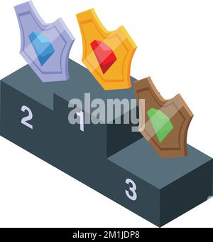 Cyber sport podium icon isometric vector. Game league. Video event Stock Vector