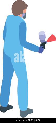 Service painter icon isometric vector. Car paint. Work coating Stock Vector