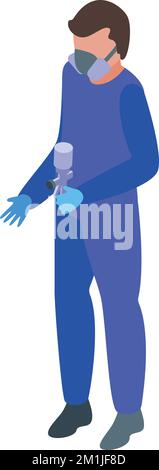 Car painter icon isometric vector. Service paint. Auto service Stock Vector