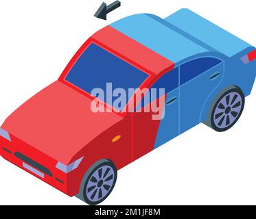 Car blue paint icon isometric vector. Auto service. Varnish garage Stock Vector