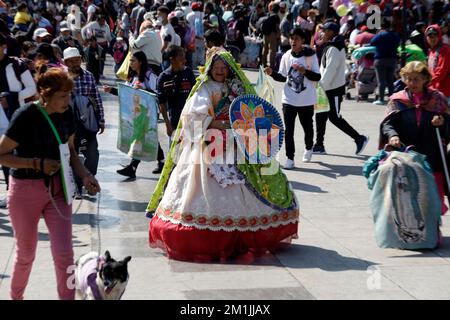 Non Exclusive: December 12, 2022, Mexico City, Mexico: Thousands of pilgrims arrive at the Basilica of Guadalupe to celebrate the Virgin of Guadalupe Stock Photo