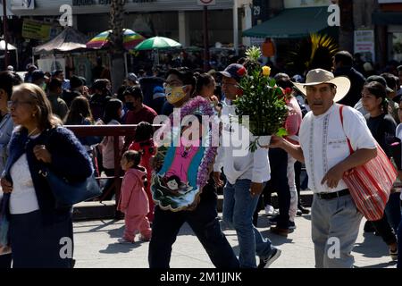 Non Exclusive: December 12, 2022, Mexico City, Mexico: Thousands of pilgrims arrive at the Basilica of Guadalupe to celebrate the Virgin of Guadalupe Stock Photo