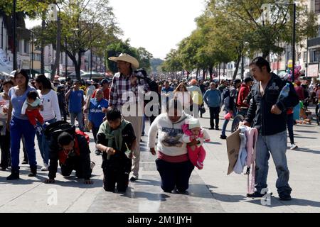 Non Exclusive: December 12, 2022, Mexico City, Mexico: Thousands of pilgrims arrive at the Basilica of Guadalupe to celebrate the Virgin of Guadalupe Stock Photo