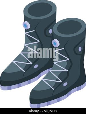 Snowboarding boots icon isometric vector. Sport school. Winter action Stock Vector