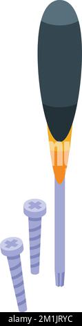 Carpenter screwdriver icon isometric vector. Furniture production. Worker product Stock Vector