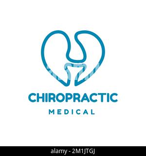 Bone health Logo design illustration,simple love symbol on bone can be used medical logo,bone care,design template Stock Vector