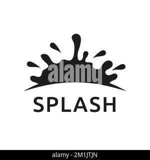 Silhouette of Water Splash design vector template. Paintball kids entertainment icon concept,Label, Icon and Logotype Design Element. Stock Vector