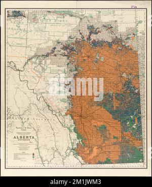 Alberta, southern : map showing disposition of lands , Land use, Alberta, Maps, Land grants, Alberta, Maps, Real property, Alberta, Maps, Alberta, Maps Norman B. Leventhal Map Center Collection Stock Photo