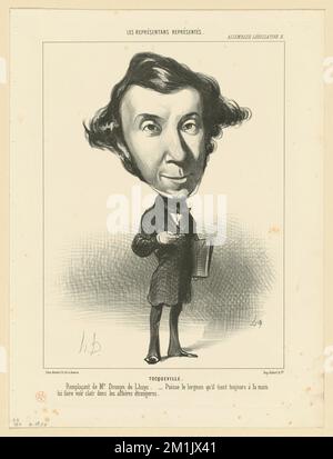 Alex. Ch. Henri de Tocqueville , Politicians, Authors, Lawyers, Tocqueville, Alexis de, 1805-1859. Honoré Daumier (1808-1879). Lithographs Stock Photo