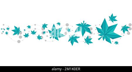 Autumn falling leaves isolated on white background. Autumn maple and oak leaves. Stock Vector