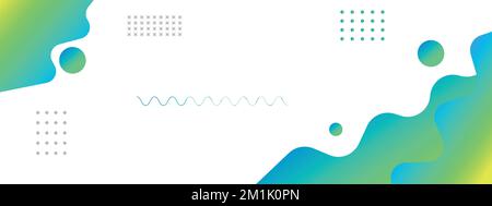 Colorful template banner with gradient color. Design with liquid shape. Stock Vector