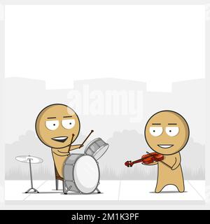 Rock band performing at a concert Stock Vector