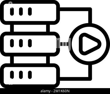 Server gamer data icon outline vector. Online game. Console device Stock Vector