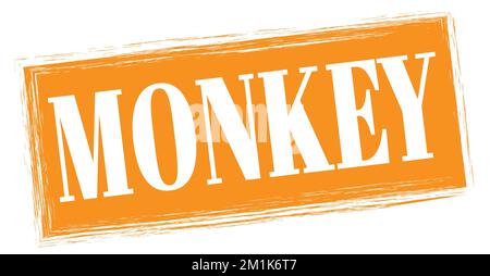 MONKEY text written on orange rectangle stamp sign. Stock Photo