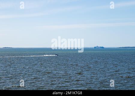 Helsinki, Finland - 12 June 2022: View to the sea from Suomenlinna Fortress. Stock Photo