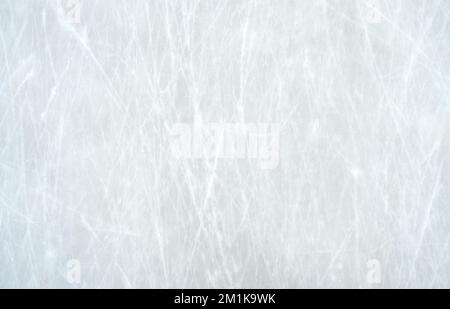 Natural Ice texture, scratched ice on the rink, top view Stock Photo