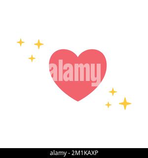 Heart icon with glitter. Vector illustration in flat style. Shining heart. Stock Vector
