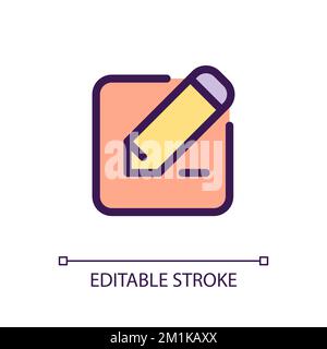 Edit text pixel perfect RGB color ui icon Stock Vector