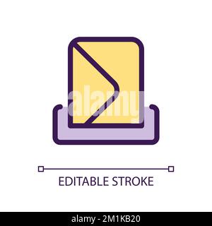 Drop letter pixel perfect RGB color ui icon Stock Vector