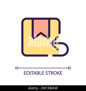 Return parcel pixel perfect RGB color ui icon Stock Vector