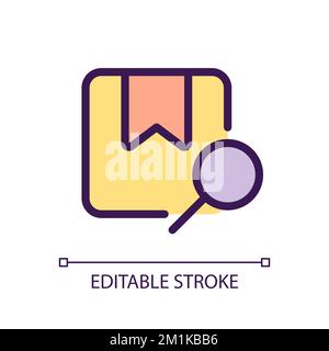 Find parcel pixel perfect RGB color ui icon Stock Vector