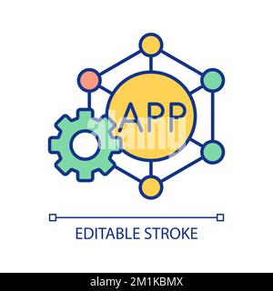 Network based application development RGB color icon Stock Vector