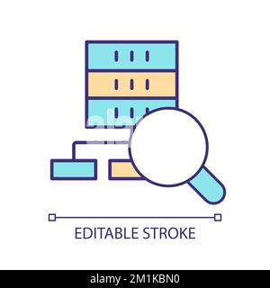 Analyzing workflow RGB color icon Stock Vector