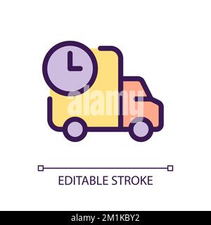Schedule delivery pixel perfect RGB color ui icon Stock Vector