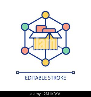 Warehouse logistics RGB color icon Stock Vector