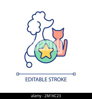 Celebrity pets RGB color icon Stock Vector
