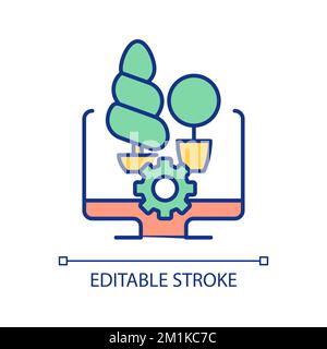 Landscape design service RGB color icon Stock Vector