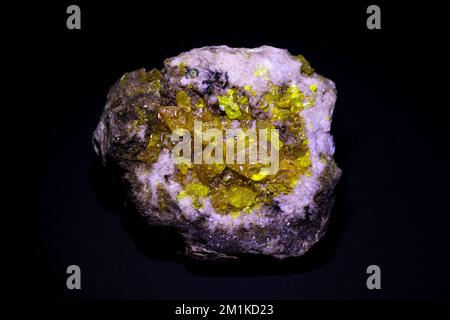 crystalline sulfur mineral Stock Photo