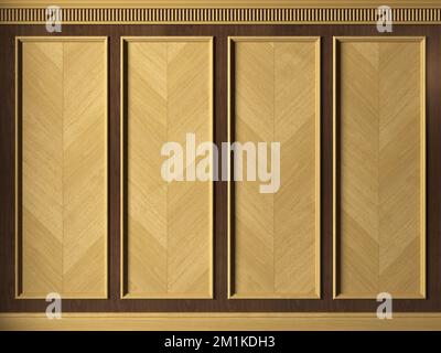 Background wall cabinet wood panels art deco Stock Photo