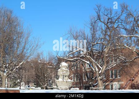 The Augustana University Campus in the winter in Sioux Falls, South Dakota, USA Stock Photo