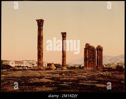 Athènes. Temple de Jupiter Olympien , Greek temples, Archaeological sites, Olympieion Athens, Greece. Nicholas Catsimpoolas Collection Stock Photo