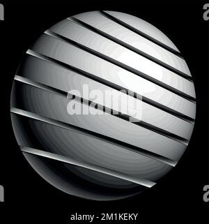 Digital sphere interrupted by lines Stock Vector