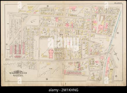 Atlas of the city of Boston : Roxbury : plate E , Boston Mass., Maps, Real property, Massachusetts, Boston, Maps, Landowners, Massachusetts, Boston, Maps, Roxbury Boston, Mass., Maps Norman B. Leventhal Map Center Collection Stock Photo