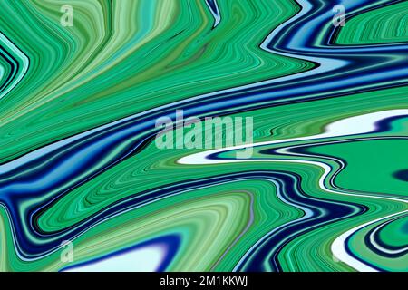 Green with dark blue abstract marble texture background Stock Photo