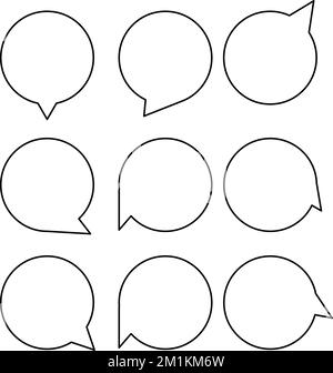 Group of speech bubbles with outline in eps vector for any design Stock Vector