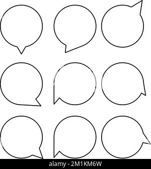 Group of speech bubbles with outline in eps vector for any design Stock ...