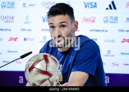 Doha, Qatar. 13th Dec, 2022. Hugo Lloris of France speaks during the France Press Conference at the Main Media Center on December 13, 2022 in Doha, Qatar. Credit: Brazil Photo Press/Alamy Live News Stock Photo