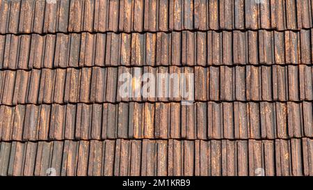 Texture background shingles red brown Stock Photo