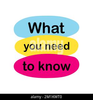What you need to know. Vector icon Stock Vector